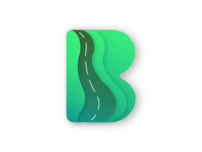 B'Travelled Logo b logo branding design destination gradient identity logo road sketch taxi travel typo