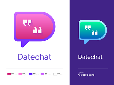 Datechat Logo app icon branding chat clean logo color dating app drawing gradient icon identity illustration letter logo simple tinder type vector art