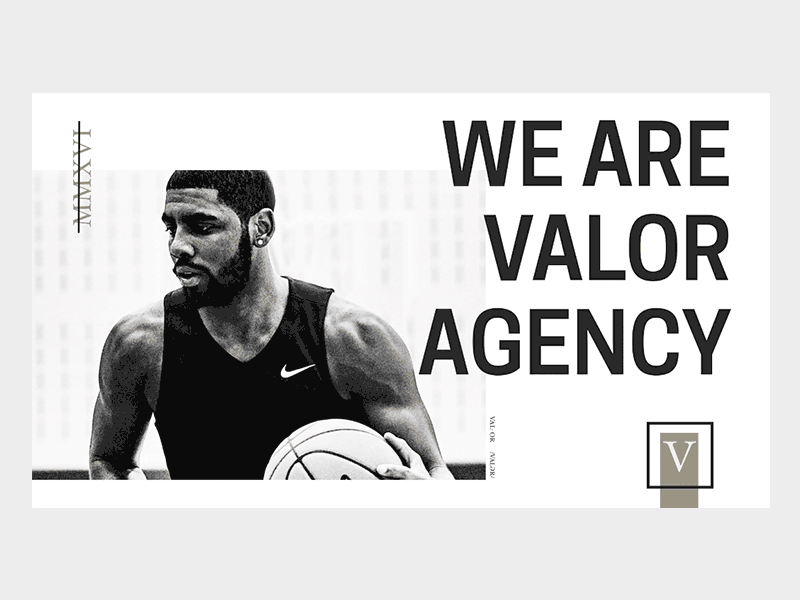 Valor Agency- Pitch Deck agency agency branding basketball branding branding agency branding design cavs celtics dallas mavericks design illustration jordan kyrie irving logo mike miller nba nuggets pitch deck raptors typography