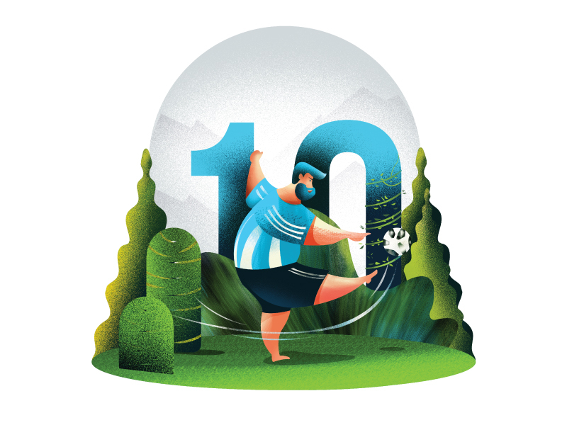 2018 World Cup football 10 argentina design fifa football grain illustration leaves