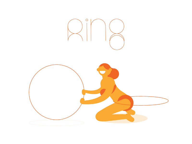 Ring acrobatics vector girl illustrationgirl