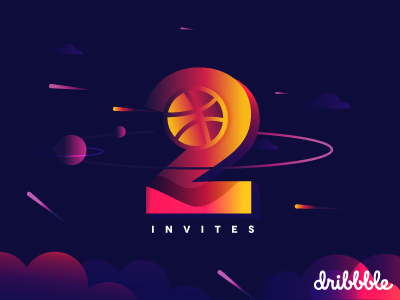 Get ready dribblers dribble galaxy gradient illustraion draft invitaion