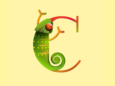 36daysof typo_2019 / C for Chameleon 36daysoftypo animal design illustration typo typogaphy