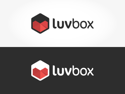 Luvbox box brand branding cube ecommerce logo logotype love luv