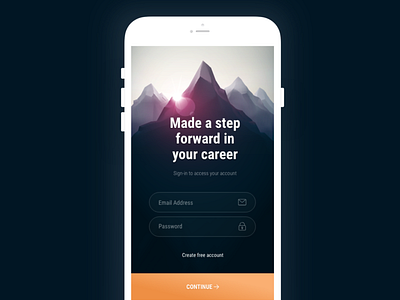 Job Hunting Login/Sign-in Screen android app ios log in sign in ux