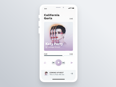 Plain and simple music player 009 clean dailyui dailyui 009 design idea music app music player ui ux white