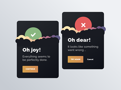 Success and Error message by Tim on Dribbble