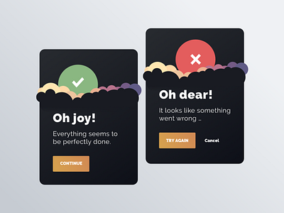 Success and Error message 011 concept dailyui dailyui 011 design error error message illustration success success message ux