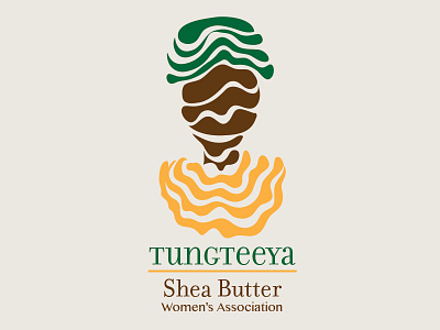 Tungteeya Shea Butter Logo africa butter conseptual fairtrade feminist gender equality ghana logo ngo organic rural shea tree woman