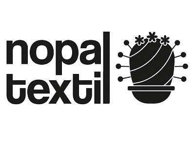 Nopal Textil Logo black and white branding cactus fabric knit logo mexico nopal pin pincushion textile