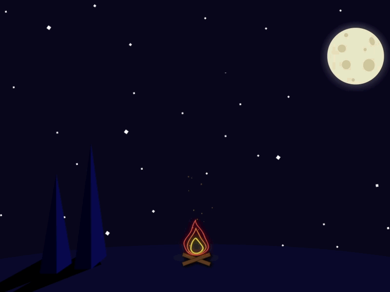 Campfire 2d after effects animation fire loop motion particles warp