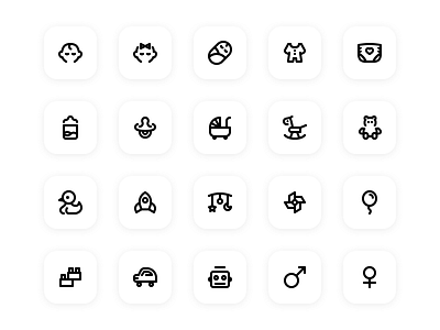 16 iconography inspiration appicon baby essential hobby homescreen icon icondesign iconography inspiration uidesign ux