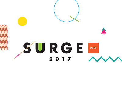 Surge Conference 2017 mailer shapes surge