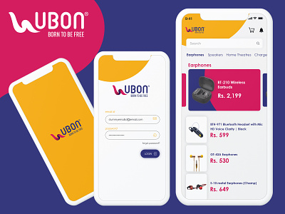 Ubon Online Store iOS App UI Design ios app design listingpage login page mobile app product page