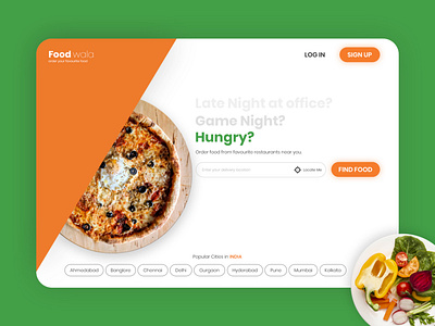 Food Order UI food app homepage hungry location office