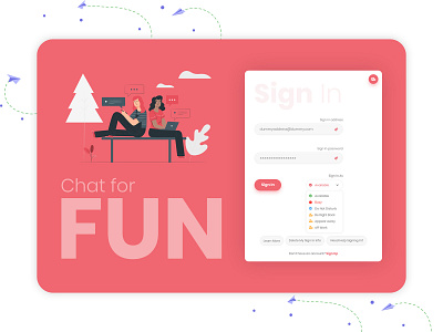 Chat For Fun Login UI Concept chat app creative design fun login page sign in ui concept uidesign