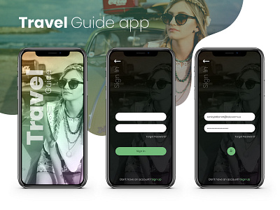 Travel Guide iOS Mobile App ios app login page mobile app sign in uidesign