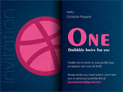 One Invitation for Dribbble Players! best work dribbble players