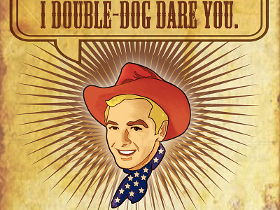 Dickey Double Dog Dares You bbq coaster design food illustration poster restaurant