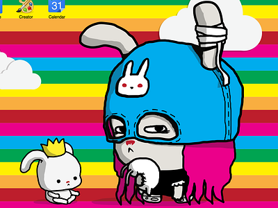 Lilo Rage & Shoomi Google Chrome Theme browser bunny cute kawaii lilo rage mean rainbow sassiland theme