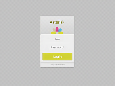 Asterisk buttons interface layout login modal ux w.i.p.