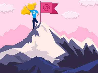 Hello, Dribbble! debut first shot illustration