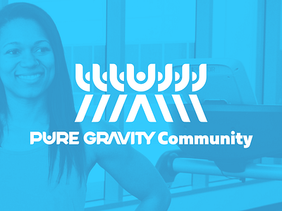 Pure Gravity Community Logo and Group Banner advertisement brand brand identity branding calisthenics coach design fitness icon identity design instructor logo logotype sketch social campaign social media typography vector