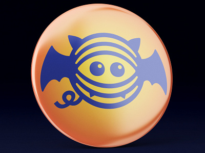 Fiberific Halloween Bat Logo on a Button