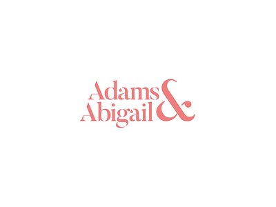 Adams & Abigail - Fashion Logo alliteration brand brand identity branding design fashion fashion brand identity design logo logo a day logo design logo designer logomark logotype pink salmon salmon pink serif stencil typography