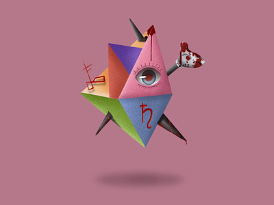 Edgy Stuff 2d blood creepy eye geometric illustration maybe its just ketchup saturn spikes surreal surrealism weird