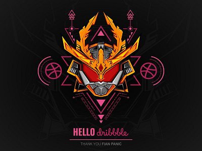 Hello Dribbble !! debut design first shot geometric art hello dribbble illustration invite kamen rider sacred geometry