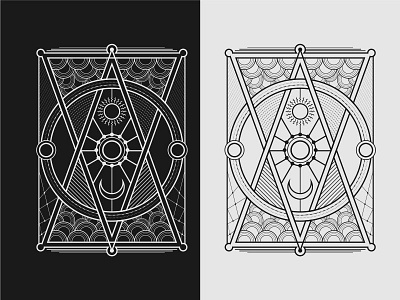 Geometric Art 1 background black white circle geometric art moon ornament sacred geometry sun symbols triangle