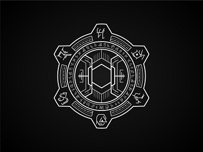 Mystic Symbol 3 abstract ancient emblem geometric art icon illustration line art magic mystic rune sacred geometry symbol