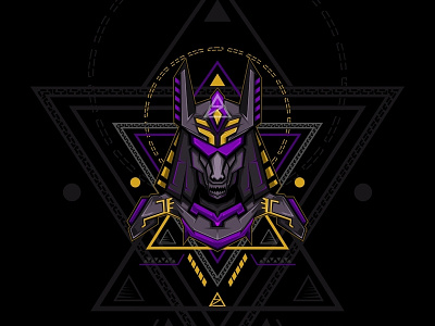 Mecha Anubis abstract anubis egypt geometric art illustration line art mystic sacred geometry triangle