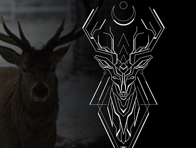 Geometry Line Deer animal deer geometric art icon illustration line art sacred geometry symbol