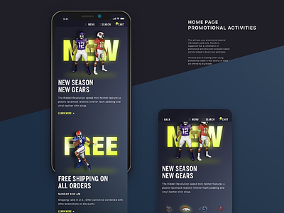 Sports gear store UI concept app sport store ui