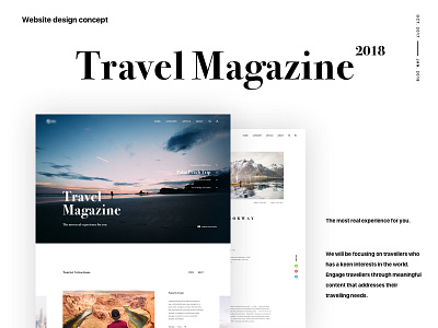 Travel Magazine website clear minimal travel ui uxclean web