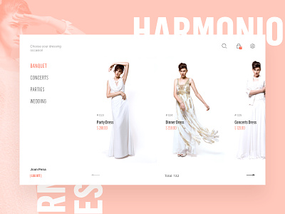Dress UI/UX clean dress fashion interactive shopping ui ux web
