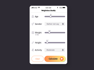 Day 004 | BMI Calculator app branding calorie calculator daily ui daily ui 004 ui