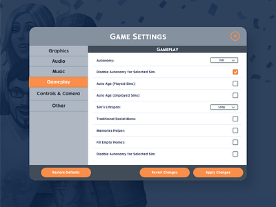 Day 007 | Settings daily ui dailyui007 desktop settings ui uidesign video game