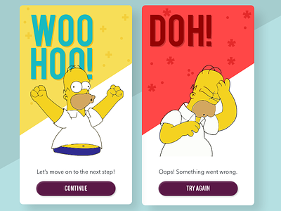Day 011 | Sign Up daily ui daily ui 011 failure state sign up simpsons success state