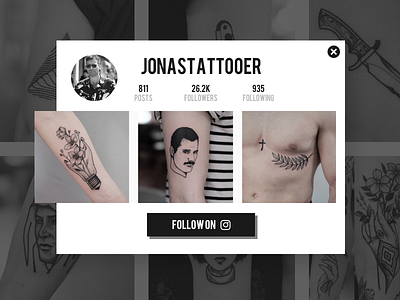 Day 016 | Pop Up daily ui daily ui 015 desktop follow instagram modal pop up tattoo