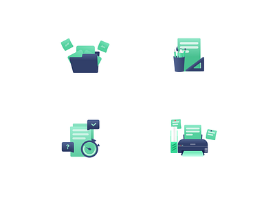 Wordverine - Icon for Features branding clean folder game gradient gree icon illustration logo navy play print save ui uiux