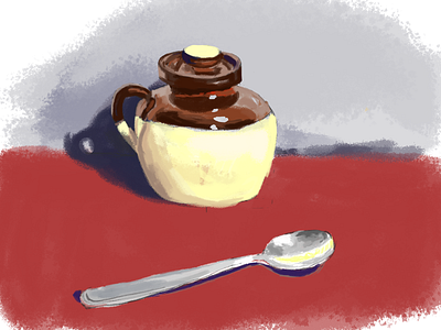 Still Life back to basic drawing painting photoshop pot still life