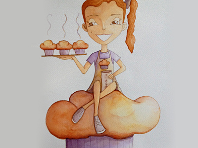 Muffin Girl watercolor