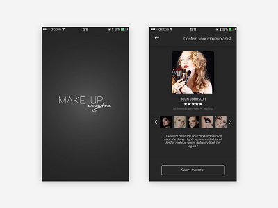 MakeUp Everywhere app design artist dark make up make up artist mobile app simple sri lanka