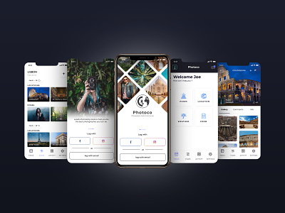 Photoco - Share your captures app app design design images location login mobile app mobile user interface photoco photograhy photos social app sri lanka typography ui ux weather
