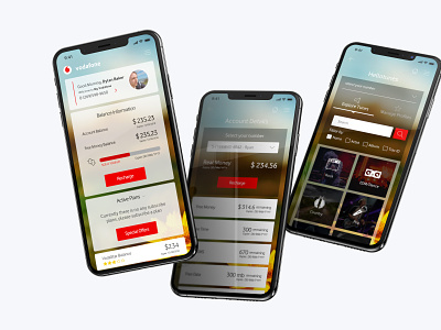 Vodafone Selfcare android app design design fiji international ios mobile app mobile user interface sri lanka ui user experience user interface ux vodafone
