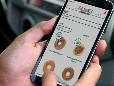 Krispy Kreme Website Redesign doughnuts flat interface jessica pine krispy kreme menu mobile responsive ui website