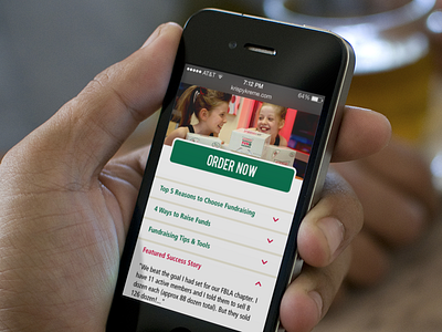 Krispy Kreme Website Redesign - Fundraising Page accordian flat interface jessica pine krispy kreme mobile ui